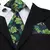 Image of Floral Sophistication: Hi-Tie Grass Green Silk Tie Set - An Unforgettable Accessory