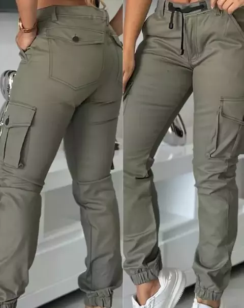 New LINLING Collection: Women's Cargo Pants with Drawstrings and Pockets – Casual Elegance - buy online