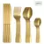 Image of Stainless Steel Gold Cutlery Set, 24 Pieces