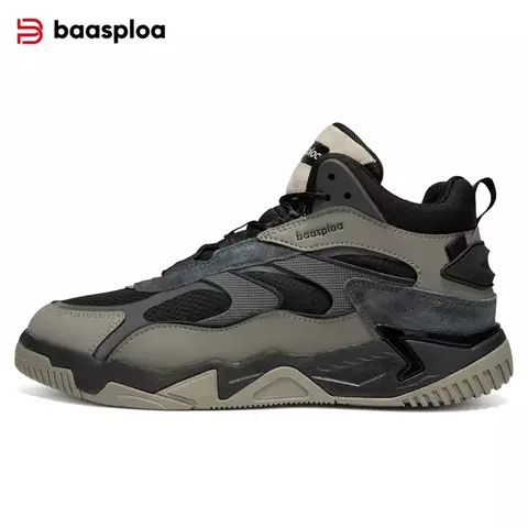 Baasploa Winter Sneakers: Leather, Warm Plush and Non-Slip Comfort