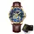 Glenaw rotativa terra dupla segunda mão relógio de pulso masculino relógio me - buy online