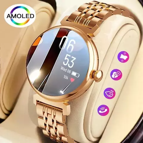ChiBear Stylish Women's Smartwatch: Always-On AMOLED Display, Metal Body, Bluetooth Calling and Health Monitoring - buy online