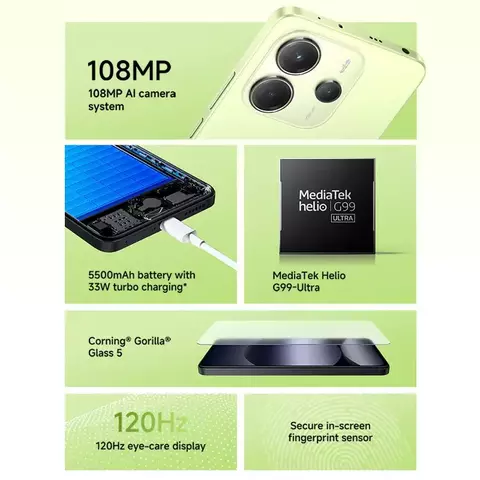 Xiaomi Redmi Note 14 (Global): Câmera 108MP, Tela AMOLED 120Hz, 5500mAh e HyperOS