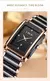 LIGE Women's Watch: Ceramic Strap, Elegant Quartz, Square Design and Luxury Gift - buy online