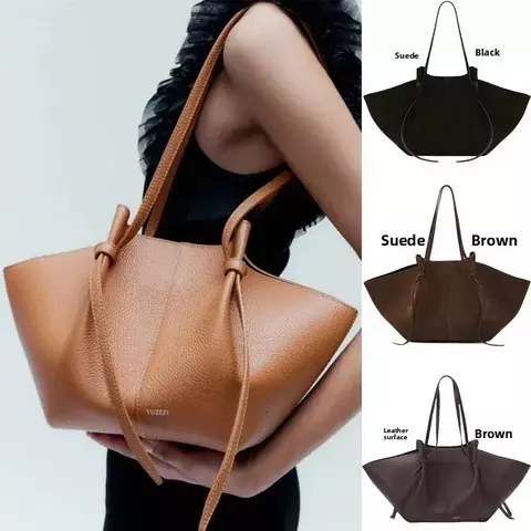 Women's Genuine Leather Handbag - Vintage Style and Large Capacity for All Occasions