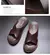 UXST Men's Flip Flops: Quality PU Leather, Flat Rubber Sole, Comfortable Cross Strap on internet