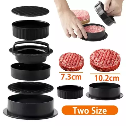 Homemade Burger Kit: Round Burger Press and Parchment Paper - Perfect for Meats and Stuffed Recipes