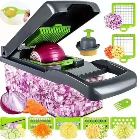 Multifunctional Vegetable Chopper with Handle, Food Grater, Vegetable Slicer, Dicer