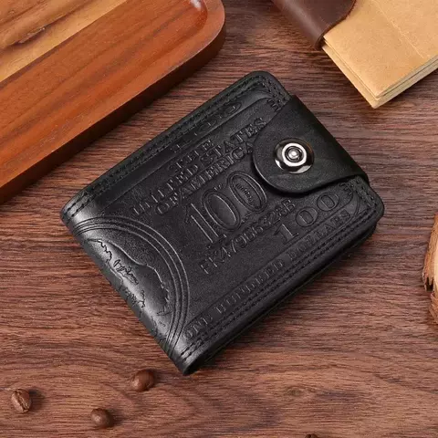 Men's leather wallet, US dollar pattern, card holder - buy online