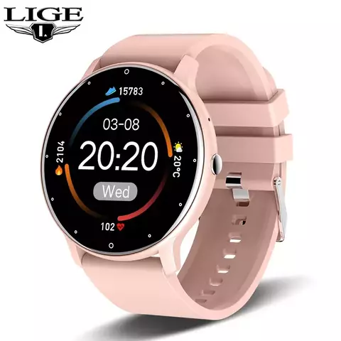 Reloj inteligente deportivo unisex LIGE: pantalla táctil completa, monitor de salud y notificaciones (iOS/Android)
