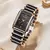 Image of LIGE Women's Watch: Ceramic Strap, Elegant Quartz, Square Design and Luxury Gift
