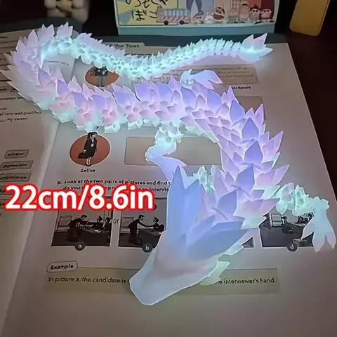 Crystal Dragon Statue with 3D Luminous Effect