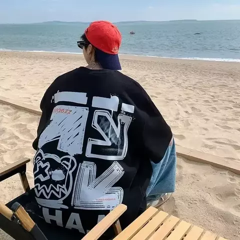 Unisex Graffiti "Spring" T-Shirt (M-8XL) - Cotton, Short Sleeve, Hip-Hop Alphabet Print - buy online