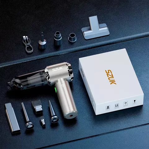 Power and Practicality in Cleaning Your Car: SZUK-C012MAX Wireless Portable Vacuum Cleaner! - buy online
