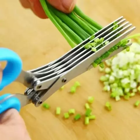 Stainless steel kitchen scissors for cutting vegetables, making preparation easier - buy online