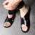 UXST Men's Flip Flops: Quality PU Leather, Flat Rubber Sole, Comfortable Cross Strap on internet