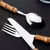 Stainless Steel Cutlery with Bamboo Handle, 24 Pieces, Beautiful and Versatile - buy online