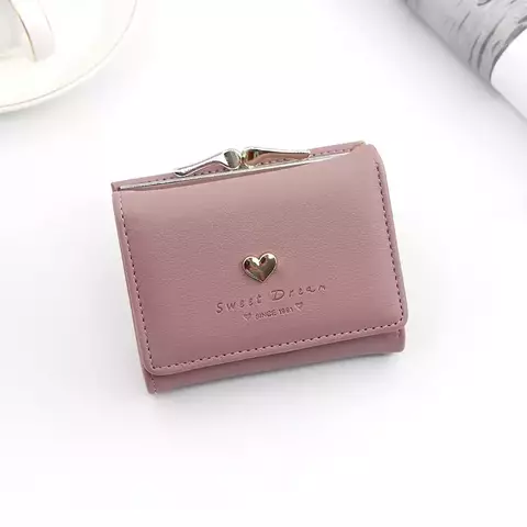 Fashionable, elegant, women's wallet with love heart ornament - buy online