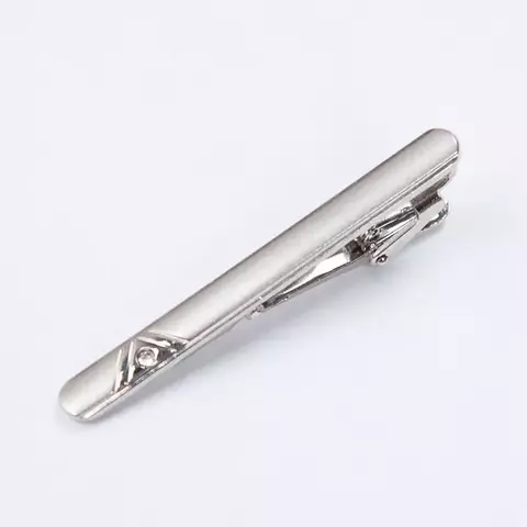 Regalo sofisticado: pinza para corbata de metal plateado con cristal - comprar online
