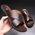 UXST Men's Flip Flops: Quality PU Leather, Flat Rubber Sole, Comfortable Cross Strap - buy online