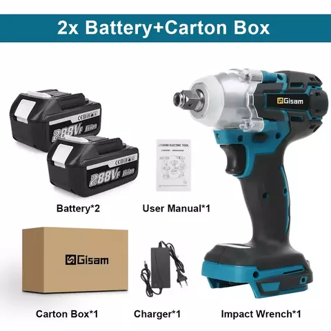 Gisam 18V Cordless Impact Driver (520N.m) - Compatible with Makita Batteries - DIY Use
