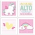 4 Placas Decorativas MDF Unicornio Arco Iris