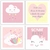 4 Placas Decorativas MDF Nuvem Chuva de Amor