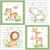 4 Placas Decorativas MDF Animais Safari Aquarelado