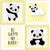 4 Placas Decorativas MDF Urso Panda