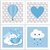 Imagem do Combo Chuva de Amor Azul KIT Com Enfeite de Porta MDF