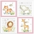 Combo Animais Safari Aquarelado Rosa - Mamãe Decoração - Decoração Infantil, Adesivos, Enfeite de Porta e Papeis de Parede.