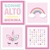 4 Placas Decorativas MDF Unicornio Arco Iris - comprar online