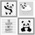 4 Placas Decorativas MDF Urso Panda - Mamãe Decoração - Decoração Infantil, Adesivos, Enfeite de Porta e Papeis de Parede.