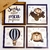 4 Placas Decorativas MDF Urso Aviador