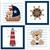 4 Placas Decorativas MDF Urso Marinheiro - comprar online