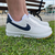 Tênis Nike Air Force Branco/azul marinho Unissex - Alfaestilo