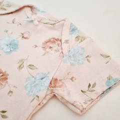 BODY ROSA CON FLORES CON PICOT Y MOÑO - comprar online