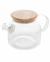 Chaleira De Vidro Borossilicato Com Tampa De Bambu 1L - comprar online