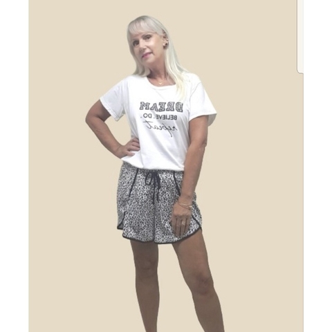 Pijama Com Short Tigrado