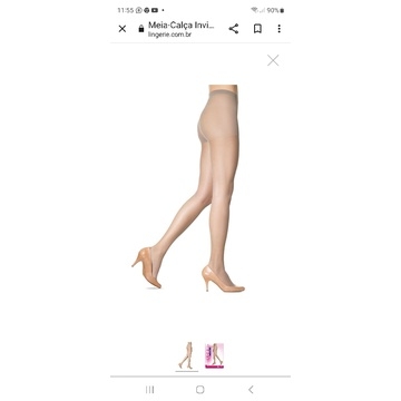Meia calça invisível na cor preta