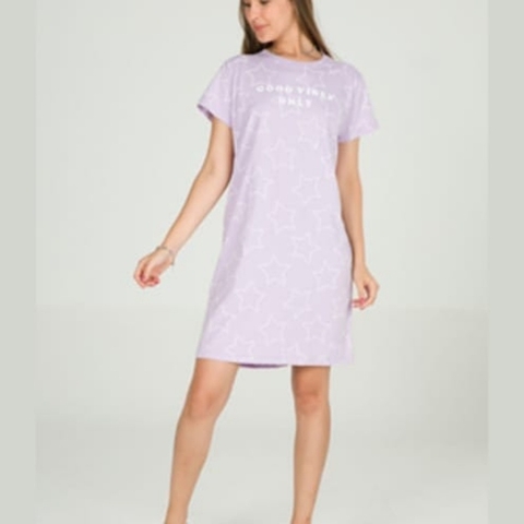 Camisola Com Estrelas Na Cor Lilas