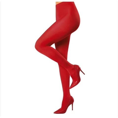 Meia-calça Fio 40 Vermelho Intenso / Roxo Neblina