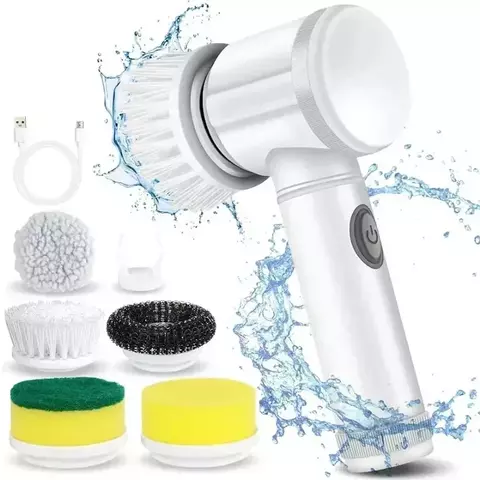 Escova de Limpeza Elétrica Recarregável e Portátil com Alta Potência