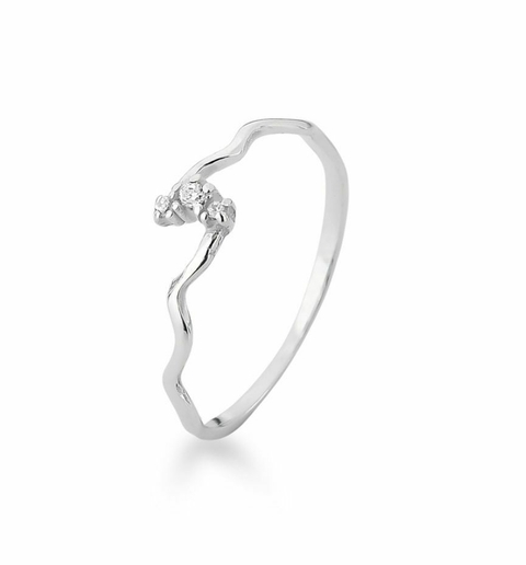 Anel Torcido Cravejado Cristal De Prata - comprar online