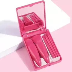 Kit compacto de brochas de maquillaje para viajes más la guía los secretos para un look impresionante - tienda en línea