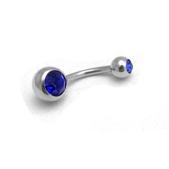 Piercing Ombligo Strass Azul - A Rosca