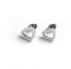 Aros corazon perlado - comprar online