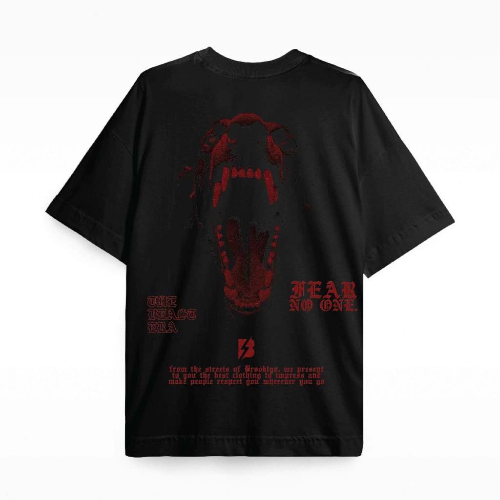 Camiseta Oversized Fear No One Preto
