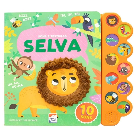 Livro Sons E Texturas Selva Para Criança Editora Happy Books