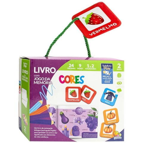 Livro Infantil Cores Jogo Da Memória Bilíngue Happy Books